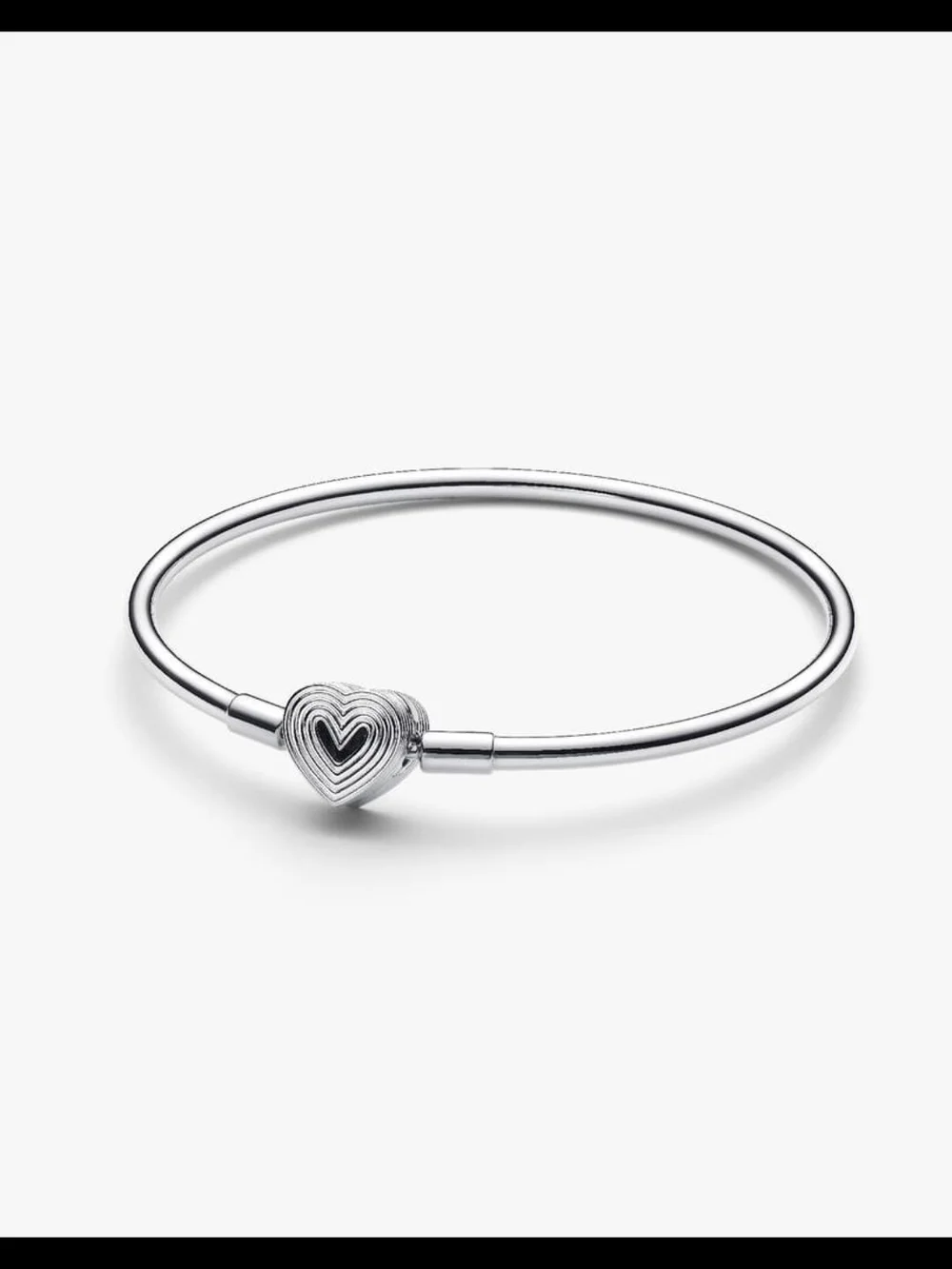 Pandora Radiating Heart Clasp Bangle 593752C00-21Sterling silver NWT